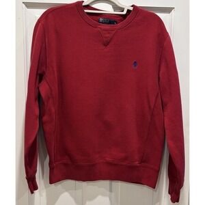 POLO RALPH LAUREN VINTAGE DOUBLE‎ KNIT CREWNECK SWEATSHIRT RED MENS M